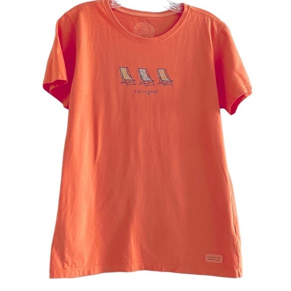 Life is Good. Orange beach short sleeve tee. Beach chairs. Medium
C - Picture 2 of 8